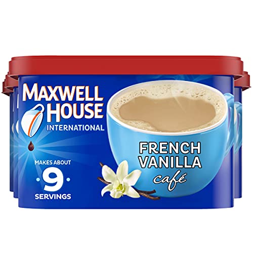 Maxwell House International French Vanilla Café-Style Instant Coffee Beverage Mix (4 ct Pack, 8.4 oz Canisters)
