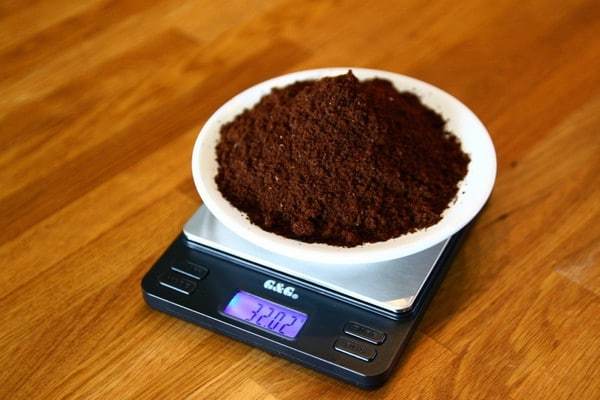 How many grams of ground coffee per cup